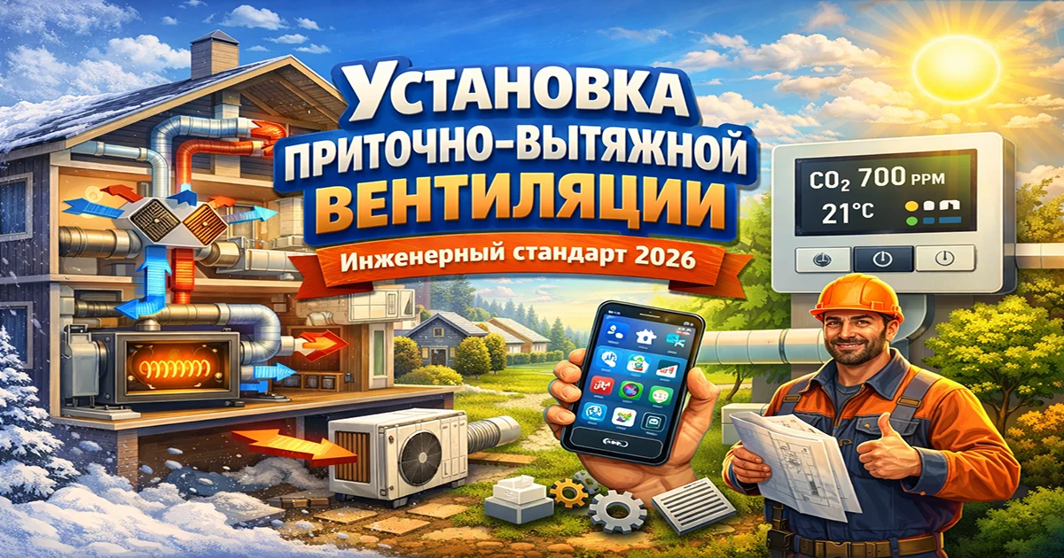 Установка приточно-вытяжной вентиляции: Инженерный стандарт 2026