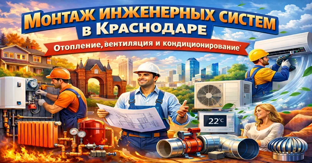 Монтаж инженерных систем в Краснодаре: отопление, вентиляция и кондиционирование